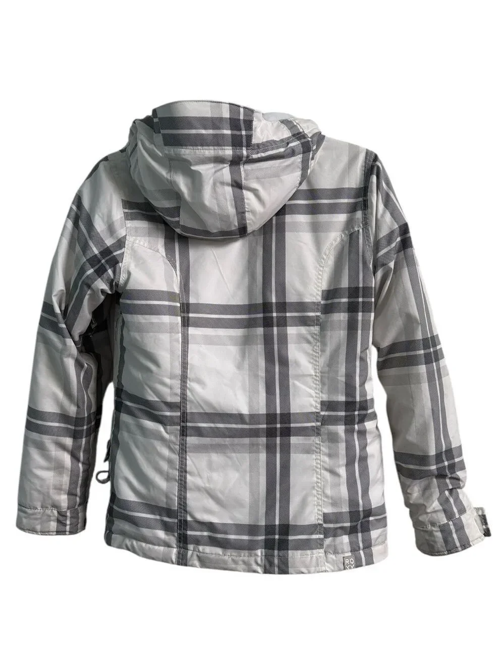 Roxy Ski Snowboarding White Black Grey Checkered Jacket Size Medium